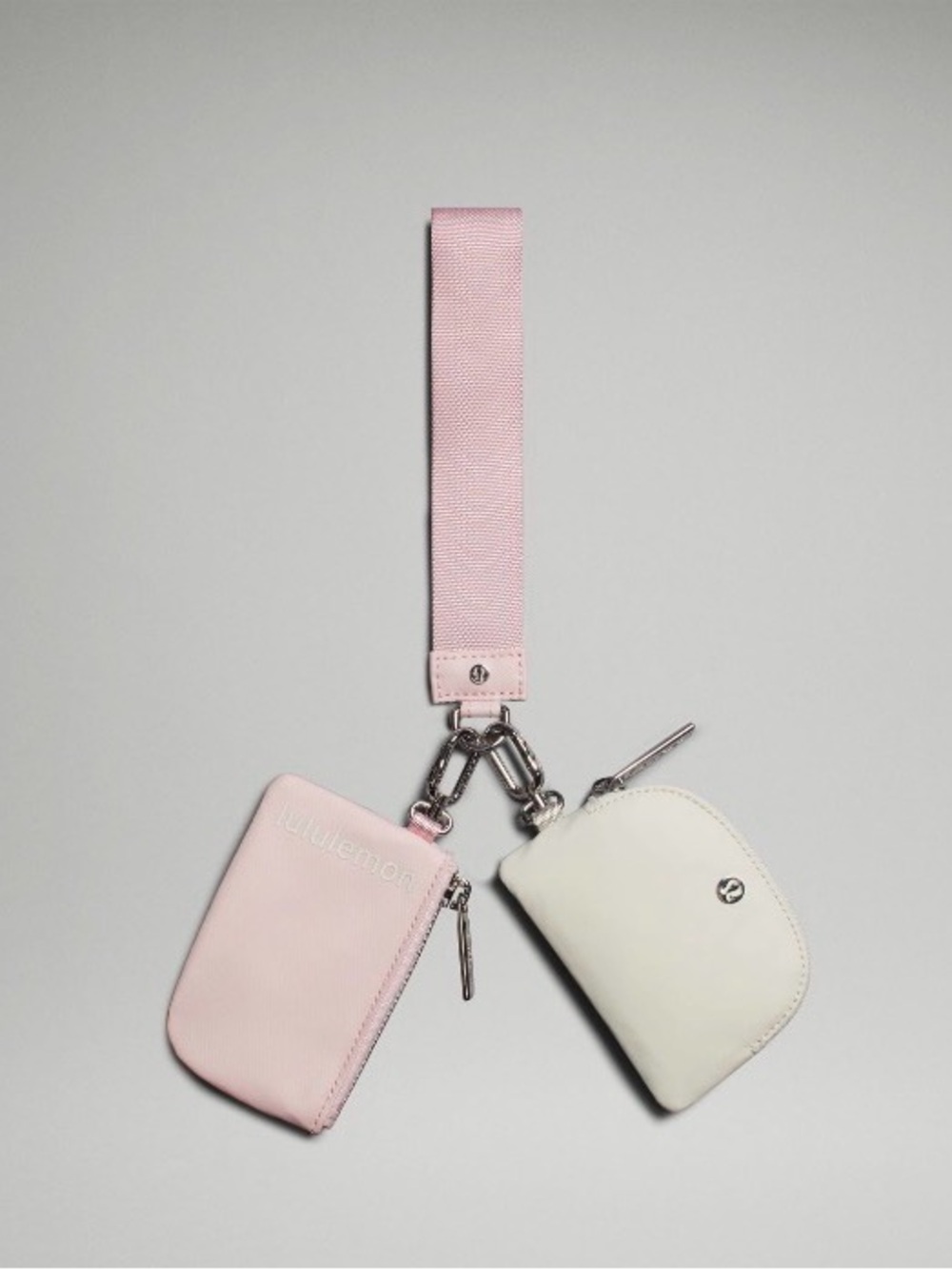 lululemon athletica Pink and Cream Dual Pouch Strap